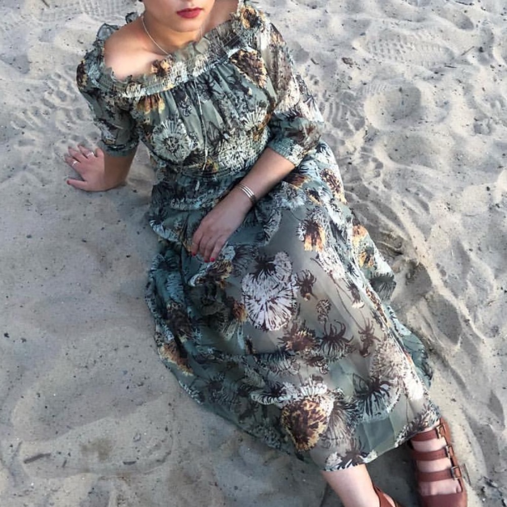 Floral vintage green dress from Showpo.com